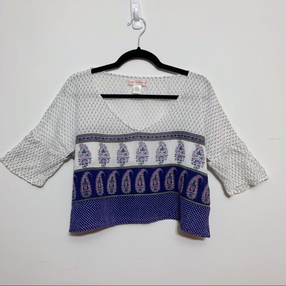 Band of Gypsies boho paisley floral crop top small